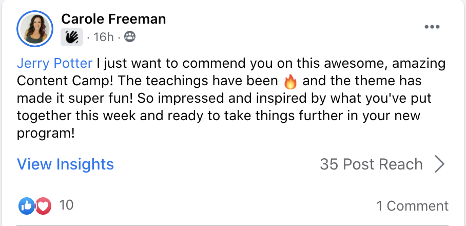Carole Freeman Content Camp